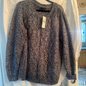 Men's Gray Cable Knit Sweater
